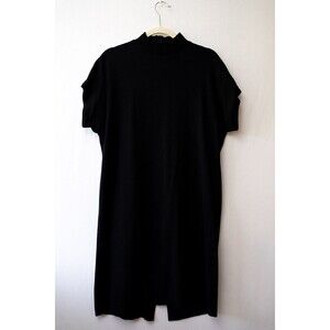 Vintage Around Town black short sleeve dress mock neck 10 short midi